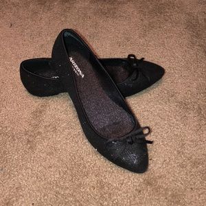 Sparkly Black Flats